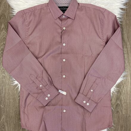 L/S Dress Shirts {Burgundy Basket Weave}