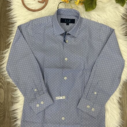 L/S Dress Shirt {Royal Double Stripe}