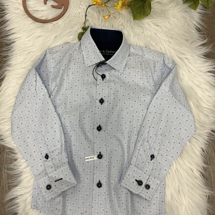 5729 L/S Dress Shirt Toddler {Lt. Blue Symbol Print}