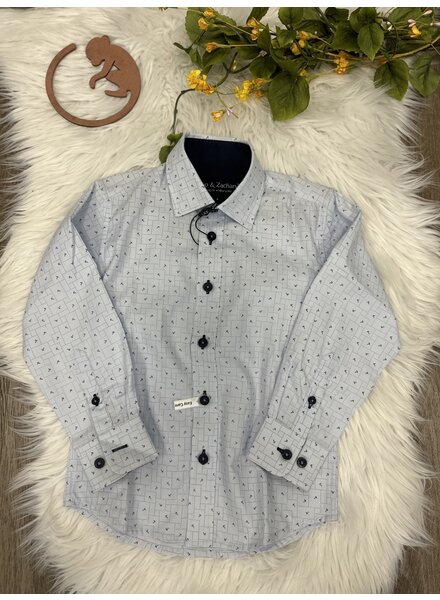 5729 L/S Dress Shirt Toddler {Lt. Blue Symbol Print}