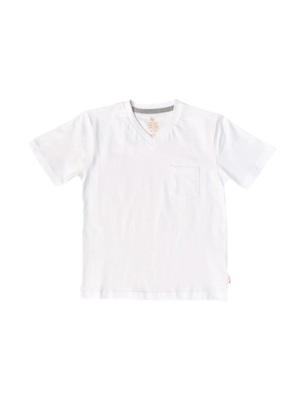 VN WHITE Boys V-Neck Shirt {White}