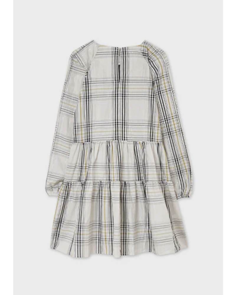 Mayoral Plaid Ruffled Dress {Ivory/Blk/Citron} Tween