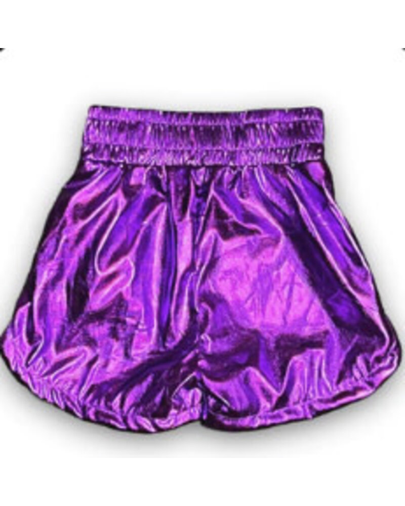 Belle Cher Metallic Shorts {Purple}