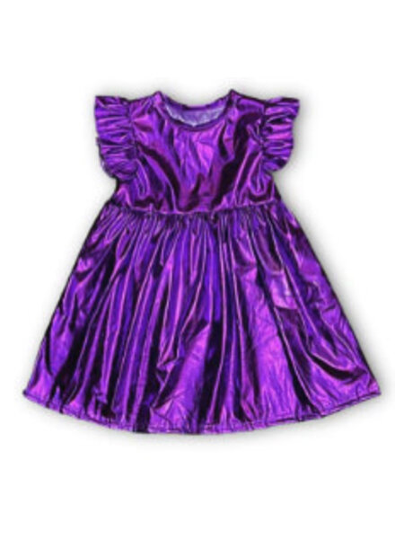 Belle Cher Metallic Dress {Purple}