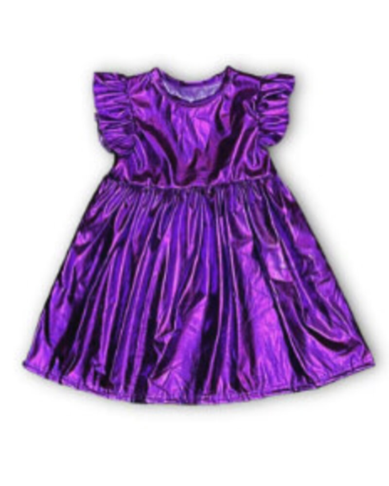 Belle Cher Metallic Dress {Purple}