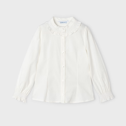 Mayoral Poplin Blouse {Ivory}