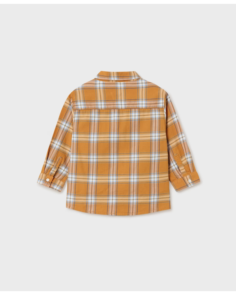 Mayoral Checked L/S Button Shirt {Orange/Blue} F23