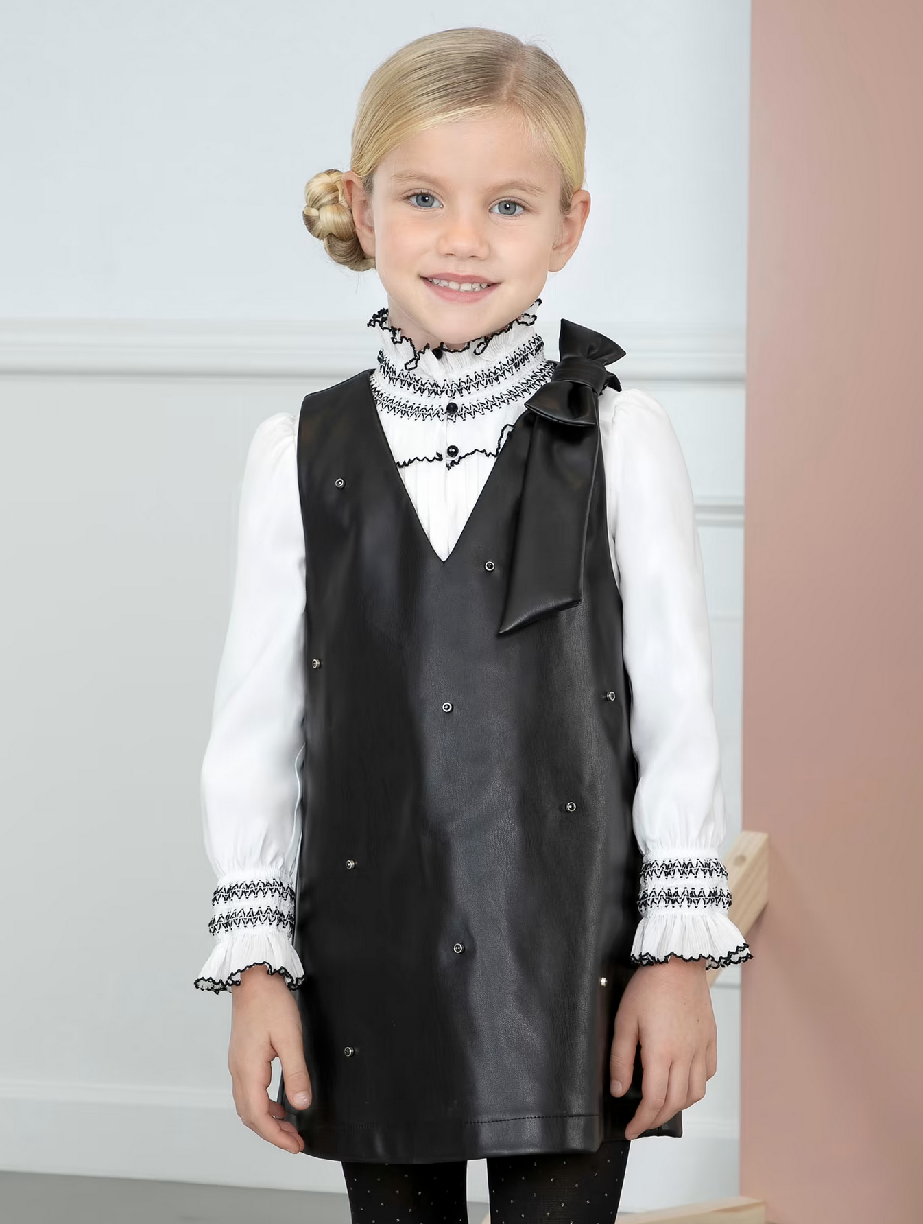 Leather pinafore clearance
