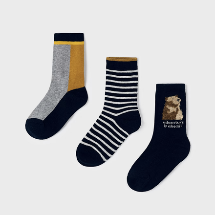 Mayoral 3 Pk Socks {Navy}