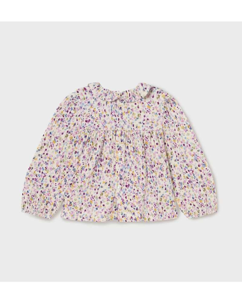 Mayoral Floral Printed Blouse {Ivory/Mauve/Lilac}