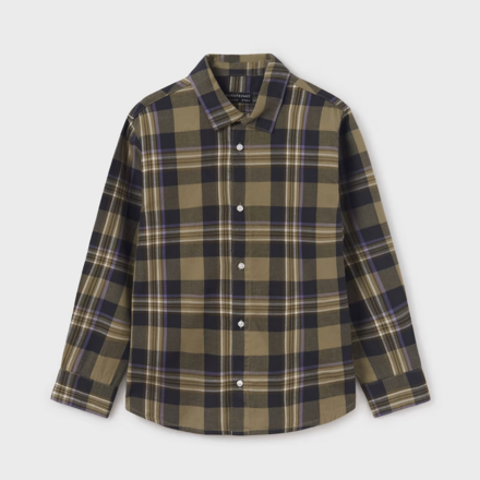 Mayoral Plaid Shirt {Olive/Purple} Tween