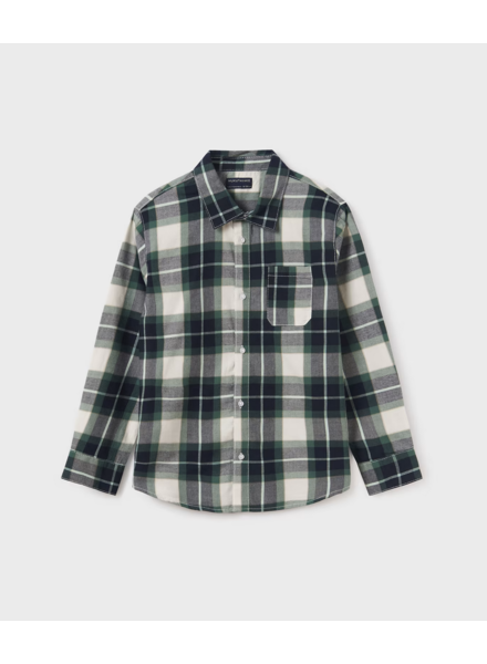 Mayoral Checked Button Shirt {Wht/Mint/Navy} Tween