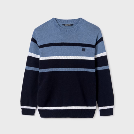 Mayoral Striped Sweater {Nvy/Wht/Denim} Tween