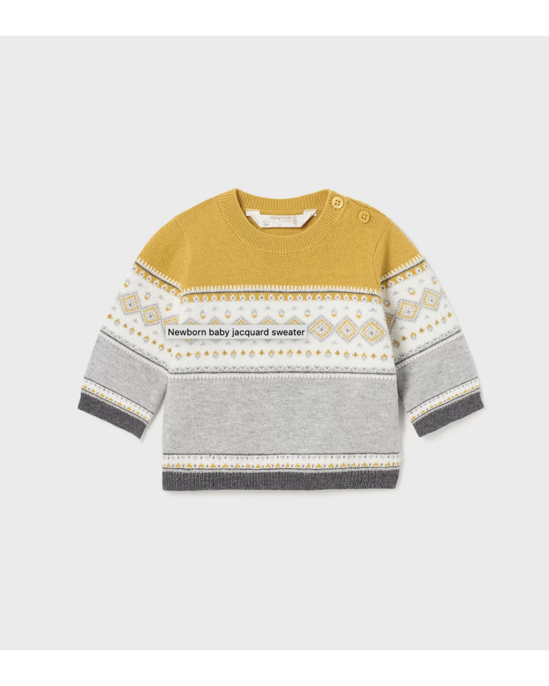 Mayoral Jacquard Sweater {Gry/Ywl/Wht} F23