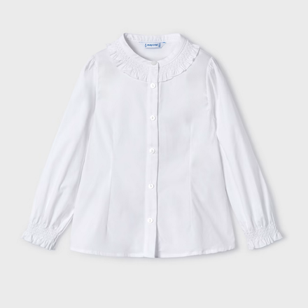 Mayoral Poplin Blouse {White}