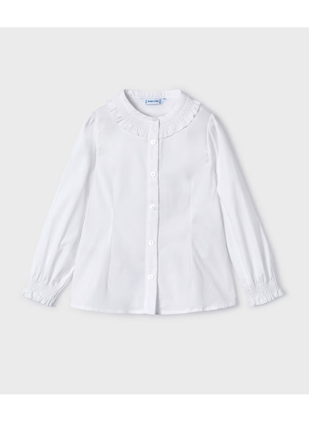 Mayoral Poplin Blouse {White}