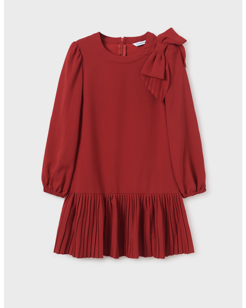 Mayoral Crepe Bow Dress {Red}
