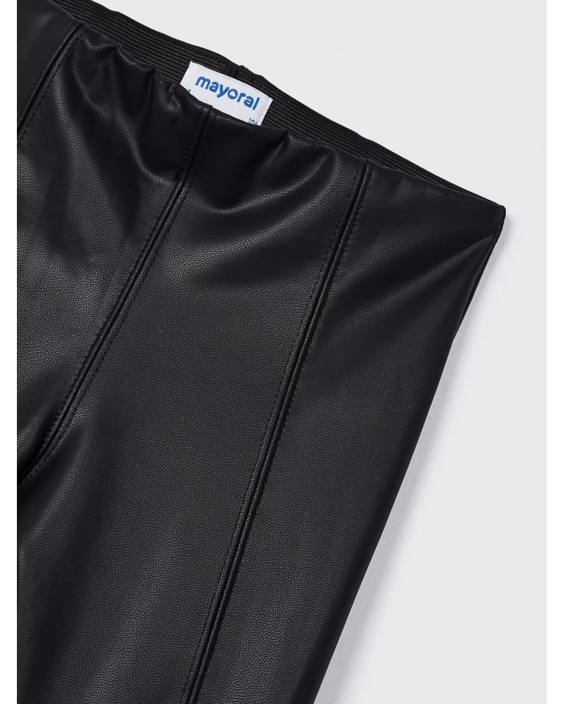 Mayoral Synthetic Leather Leggings {Black} F23