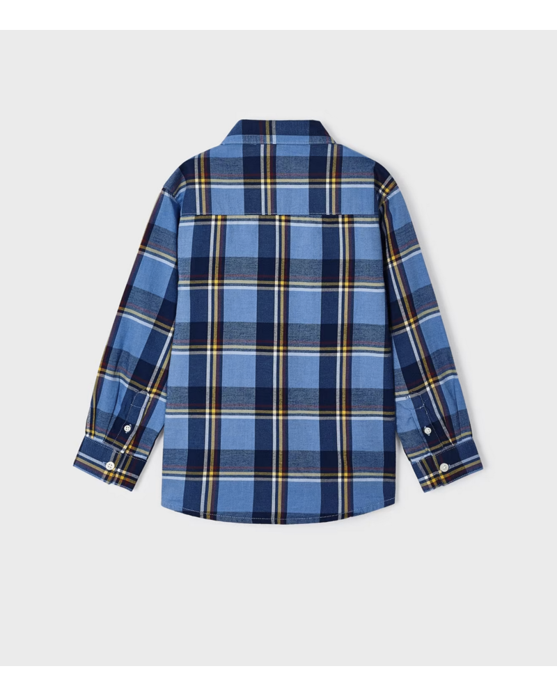 Mayoral Plaid L/S Button Shirt {Nvy/Rd/Ywl/Wht}