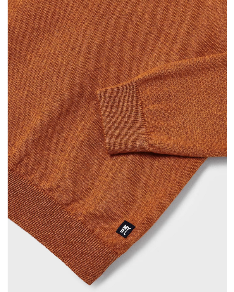 Mayoral Round Neck Cotton Sweater {Orange}