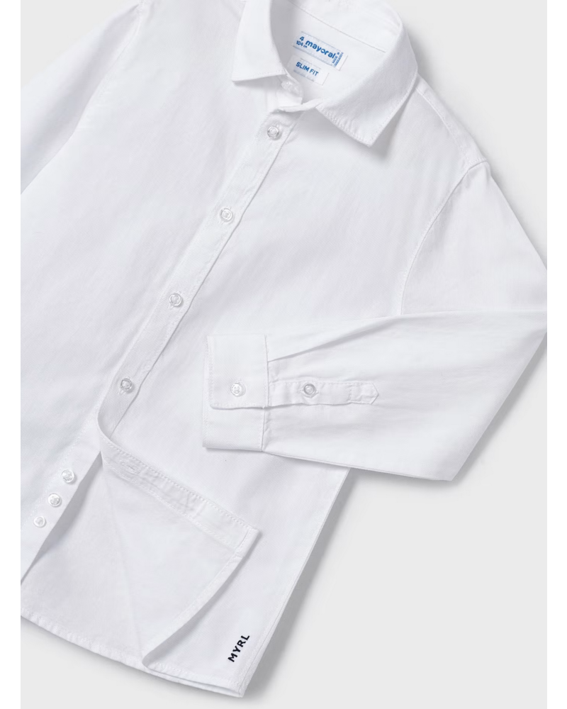 Mayoral Basic Button Down Shirt {White}