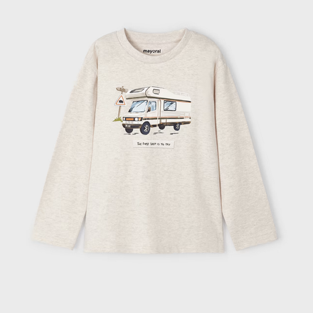 Mayoral RV Print L/S Shirt {Ivory}