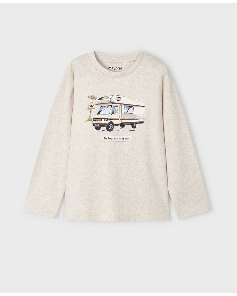 Mayoral RV Print L/S Shirt {Ivory}