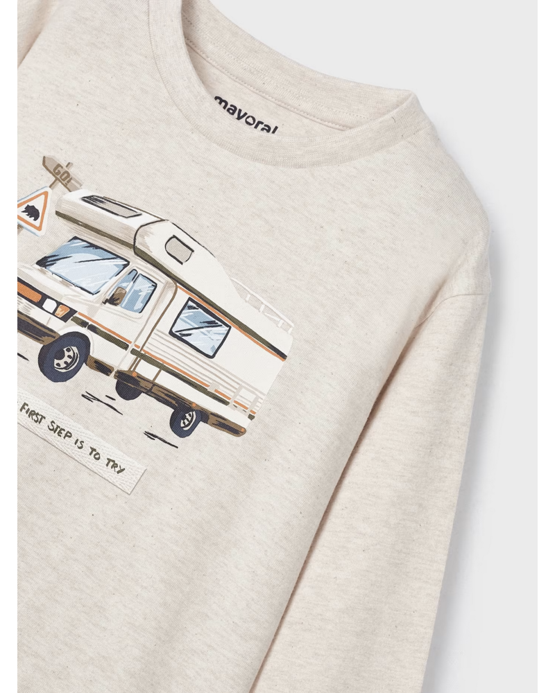 Mayoral RV Print L/S Shirt {Ivory}