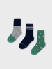 Mayoral 3 Pk Socks {Nvy/Grn/Gry}