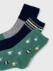 Mayoral 3 Pk Socks {Nvy/Grn/Gry}