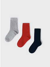 Mayoral 3 Pk Socks {Nvy/Red/Gry} F23