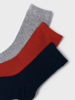 Mayoral 3 Pk Socks {Nvy/Red/Gry}