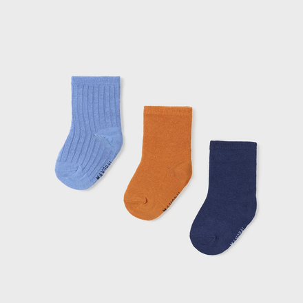 Mayoral 3pk Basic Socks {Orange/Navy/Blue}