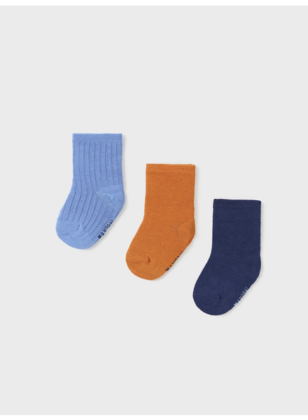 Mayoral 3pk Basic Socks {Orange/Navy/Blue}