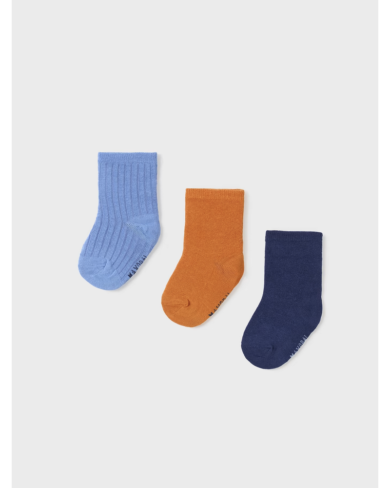 Mayoral 3pk Basic Socks {Orange/Navy/Blue}