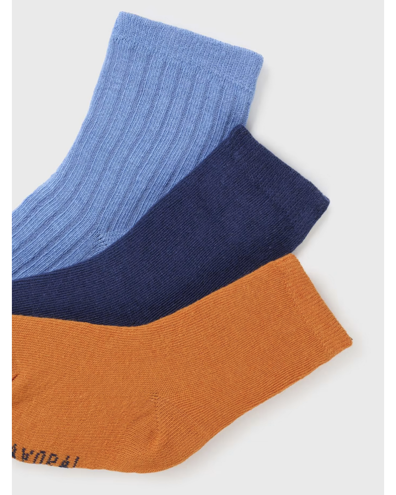 Mayoral 3pk Basic Socks {Orange/Navy/Blue}