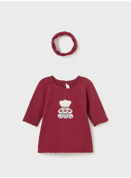 Mayoral Teddy Bear Sweater Dress w/ HB {Red} F23