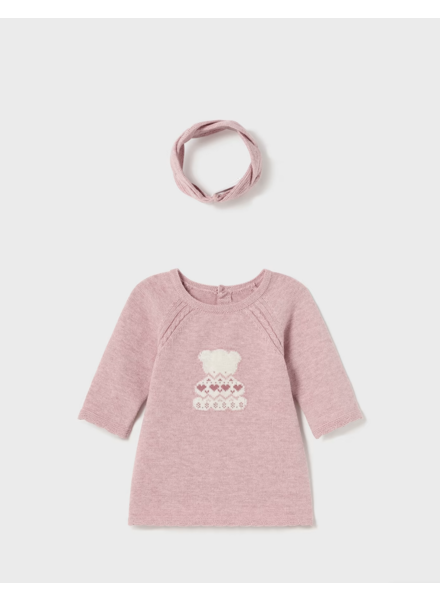 Mayoral Teddy Bear Sweater Dress w/ HB {Mauve} F23