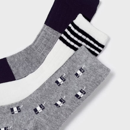 Mayoral 3 Pk Socks {Gry/Wht/Blk} F23