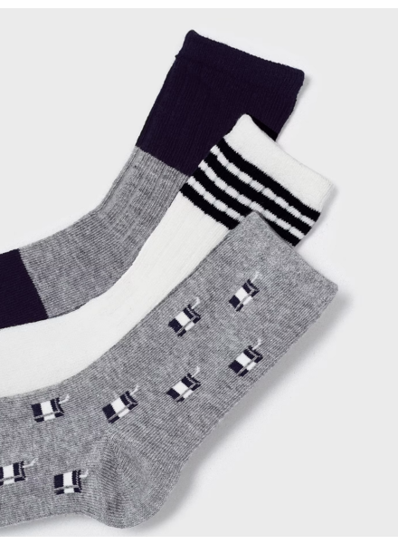 Mayoral 3 Pk Socks {Gry/Wht/Blk} F23