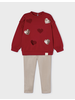 Mayoral Heart Sweater w/ Nude Leggings {Red/Nude}