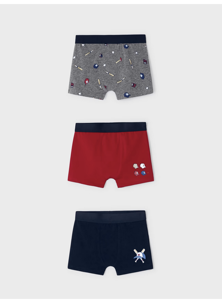 Mayoral Set of 3 Printed Boxers {Red/Gry/Nvy} F23