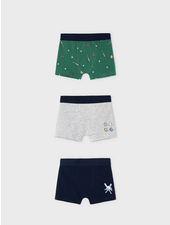 Mayoral Set of 3 Printed Boxers {Grn/Gry/Nvy} F23