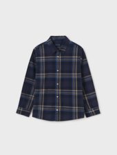 Mayoral Plaid Shirt {Nvy/Tan/Ryl} Tween