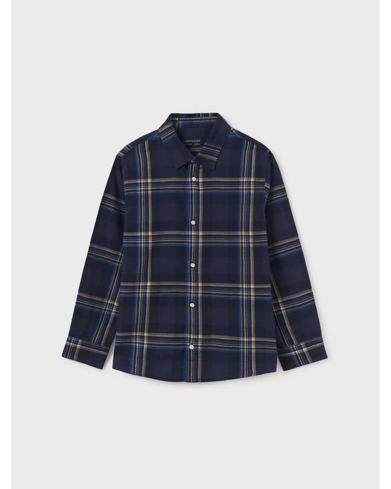 Mayoral Plaid Shirt {Nvy/Tan/Ryl} Tween