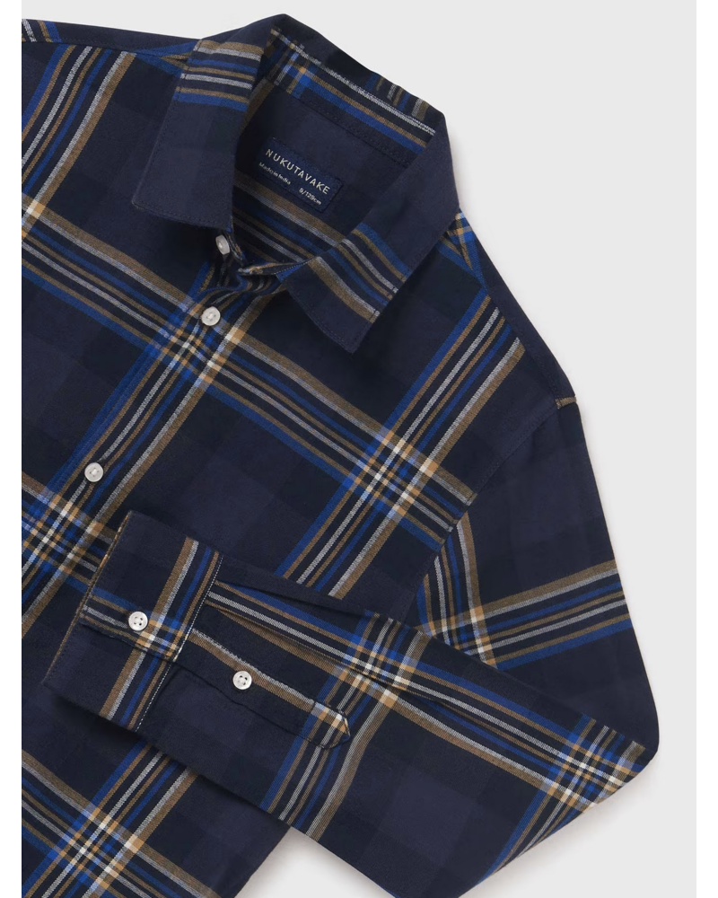 Mayoral Plaid Shirt {Nvy/Tan/Ryl} Tween
