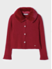 Mayoral Knit Cardigan w/ Fur Collar {Red}