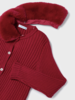 Mayoral Knit Cardigan w/ Fur Collar {Red}