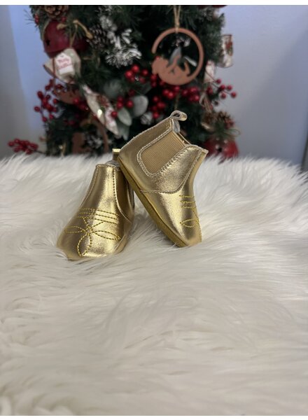 Blended Spirits Crib Metallic Booties {Gold}