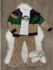 Mardi Gras Striped Sequin Jacket {Toddler/Tween}